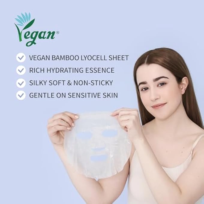 #OOTD INTENSE BRIGHTENING CERAMIDE VEGAN SHEET MASK [10 COUNT] ADVANCED SKIN CARE KOREAN BEAUTY BAMBOO LYCOCELL FACIAL MASKS WITH CERAMIDE, PEPTIDE, VITAMIN C FORMULA [ EVE VEGAN CERTIFIED ] - Image 4